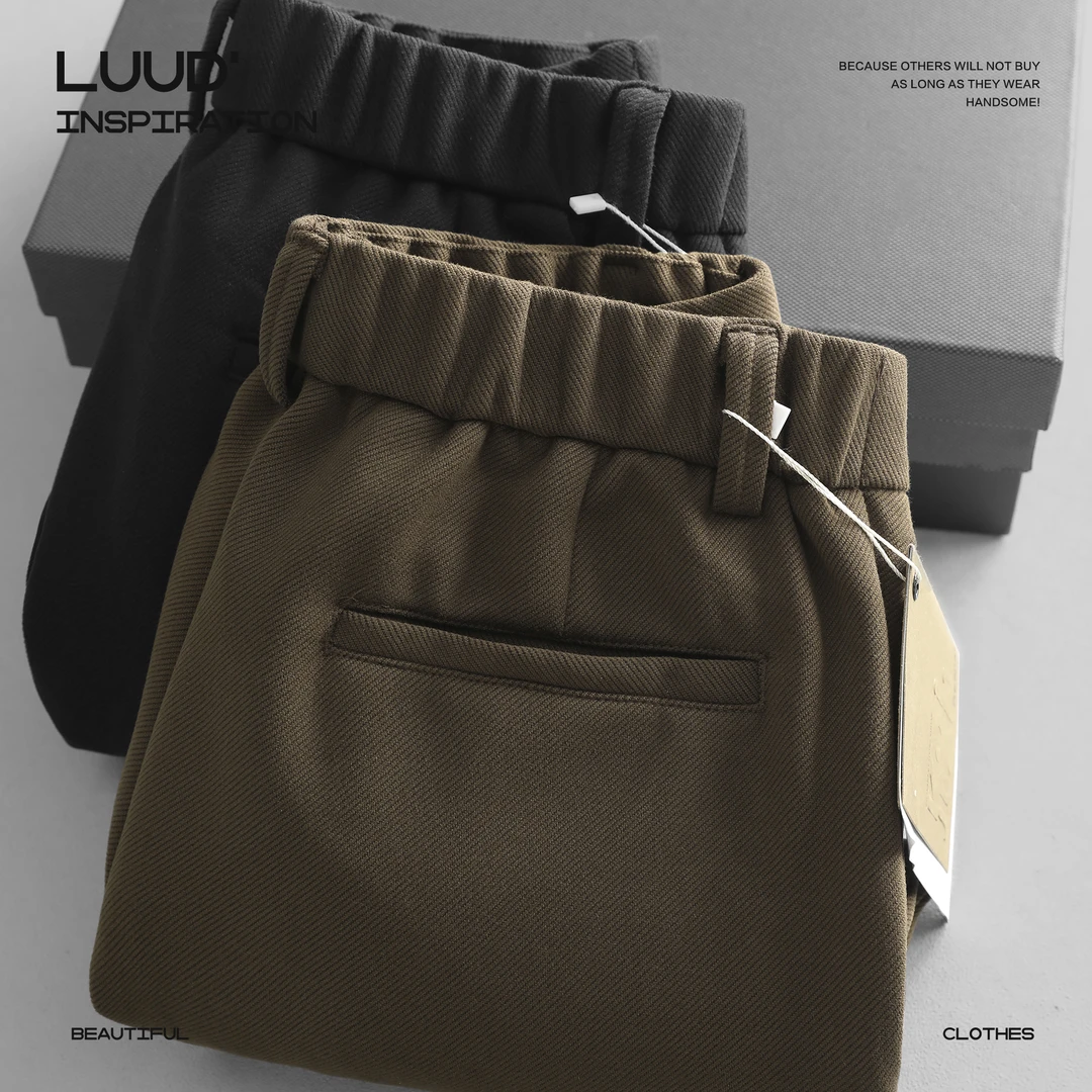 【断码五折】加厚毛呢西裤男百搭垂感磨毛休闲裤韩版修身小脚锥形裤