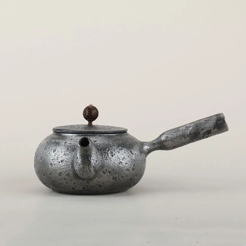 素肌侧把砂铁壶烧水泡茶壶