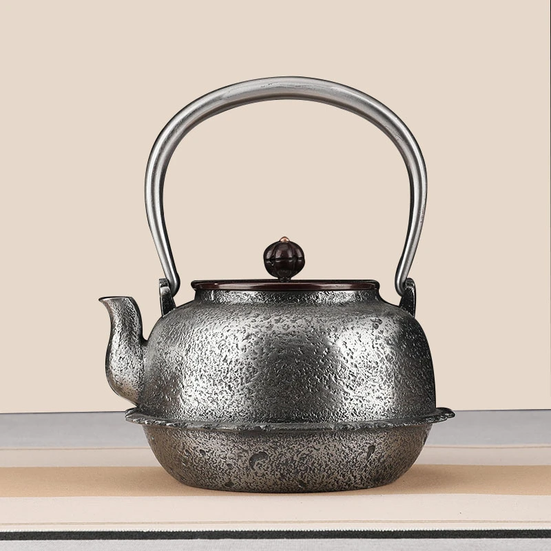 圆形花边砂铁壶1升纯手工打造