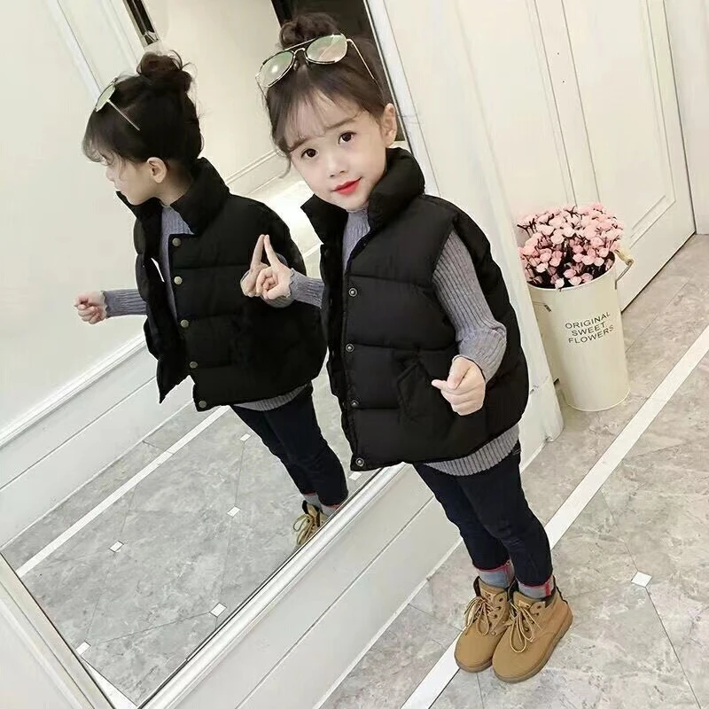秋冬季女童保暖马甲新款男童棉背心儿童宝宝马夹外穿加厚小中大童