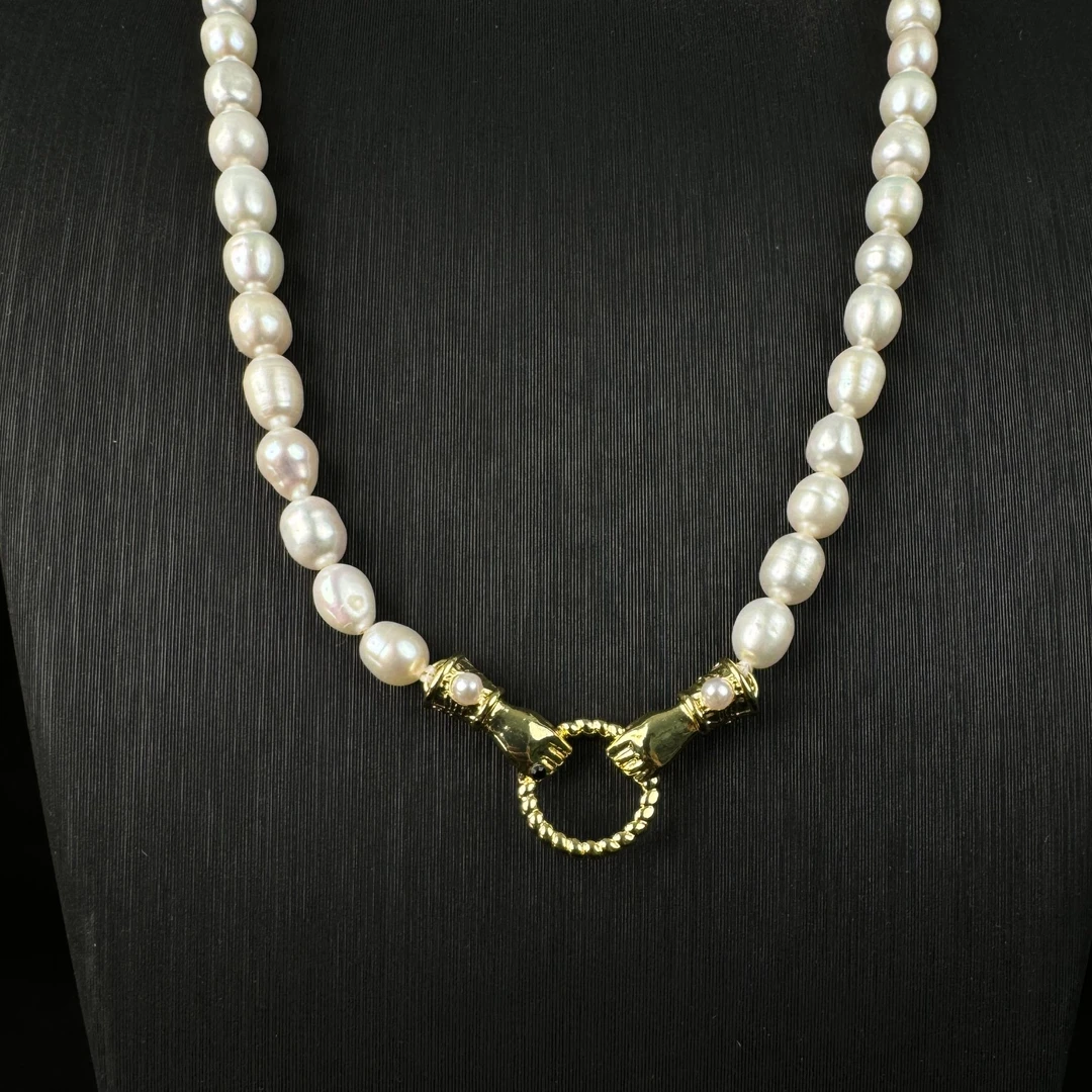 铜合金项链 【执子之手】设计师款小众轻奢项链14009