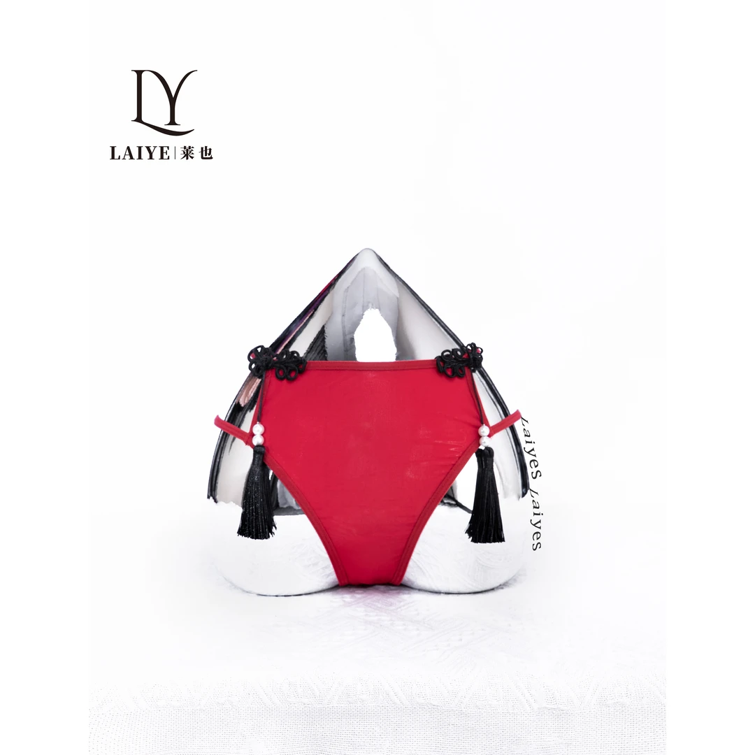 低腰刺绣正反流苏国风内裤