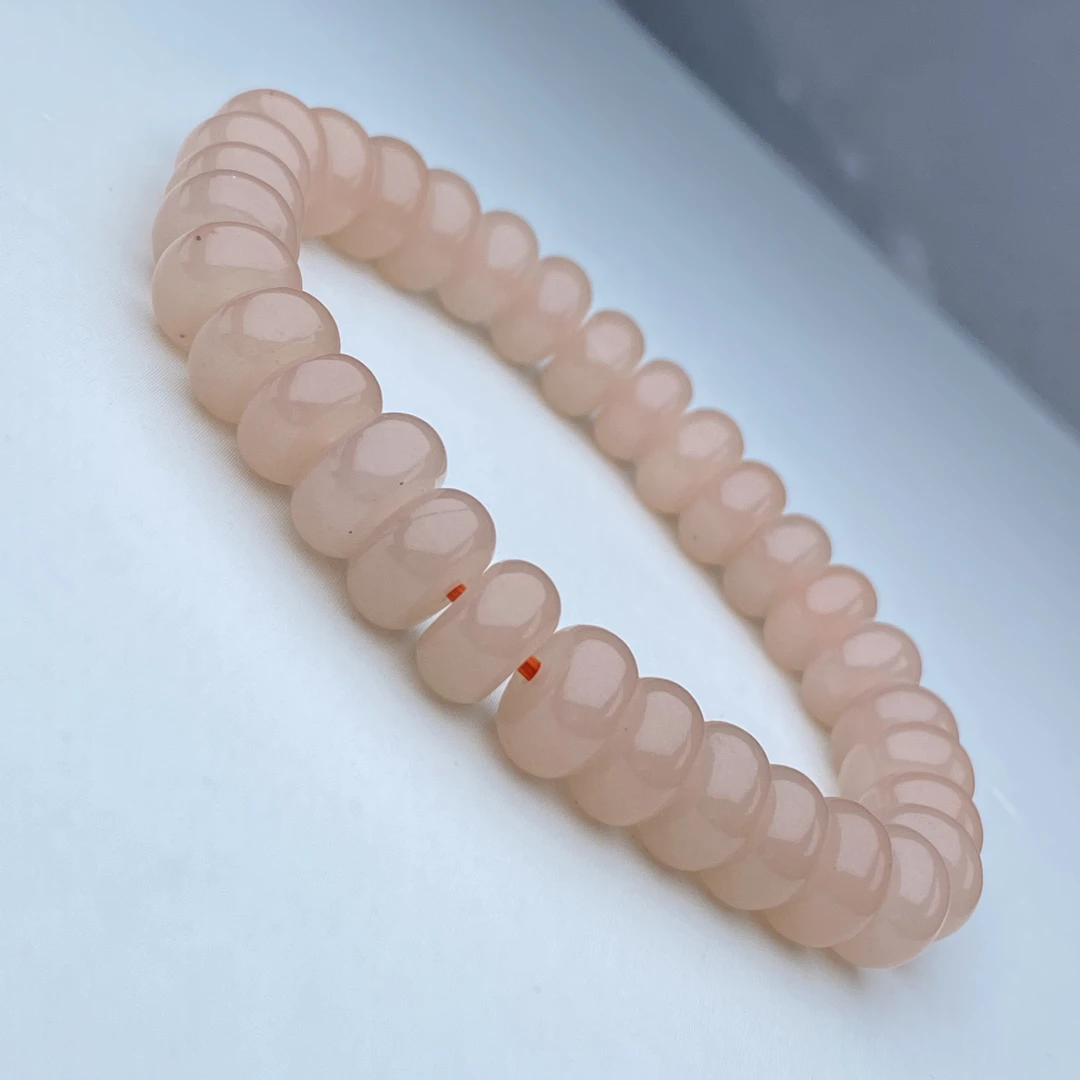 OF-35号精品藕粉算盘珠手链10mm多样性发一件