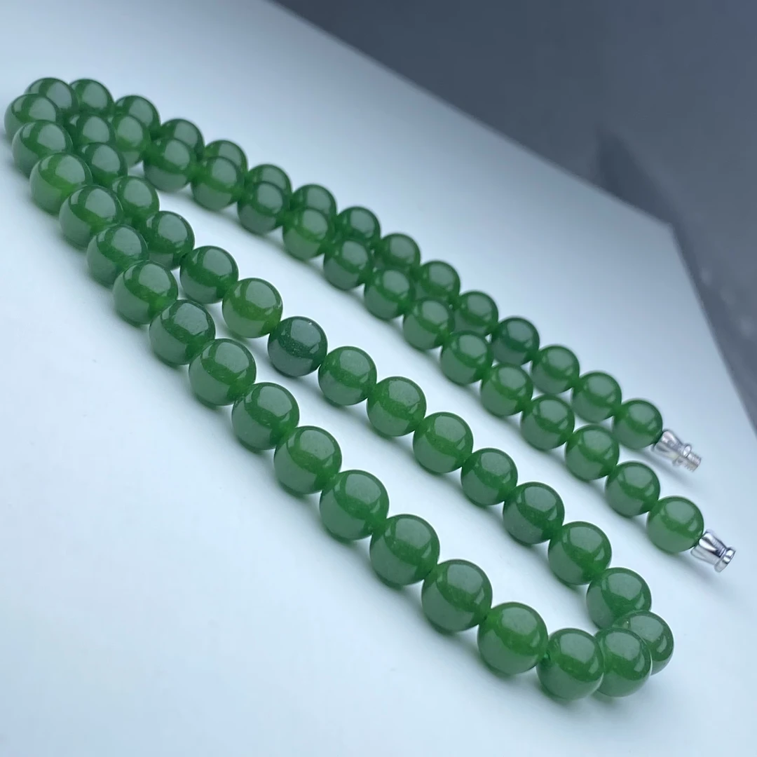 BY-10号精品菠菜绿项链8mm多样性发一件