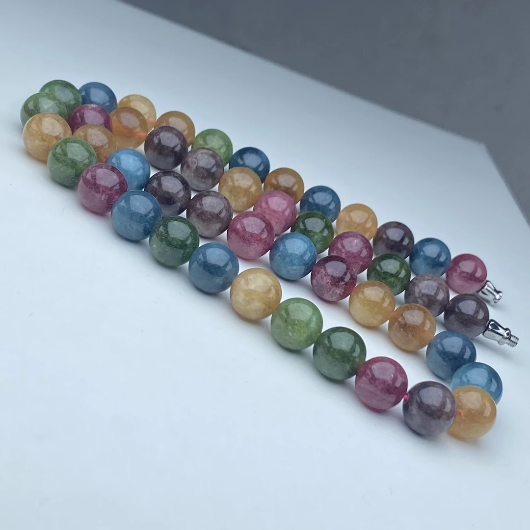 328号精品高货老矿彩虹碧项链10mm多样性发一件