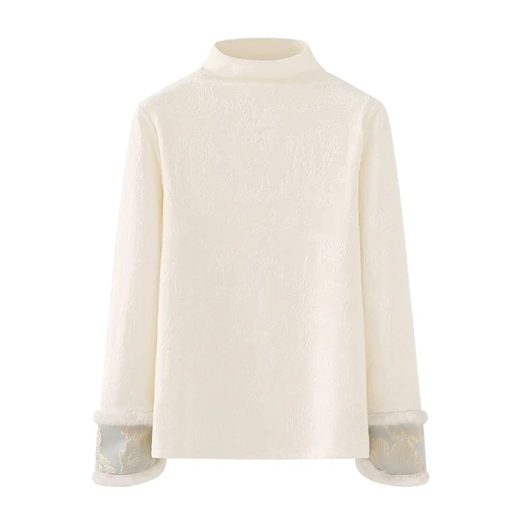 【弯月】新中式国风秋冬款小众轻奢百搭休闲长袖打底衫女加绒小衫