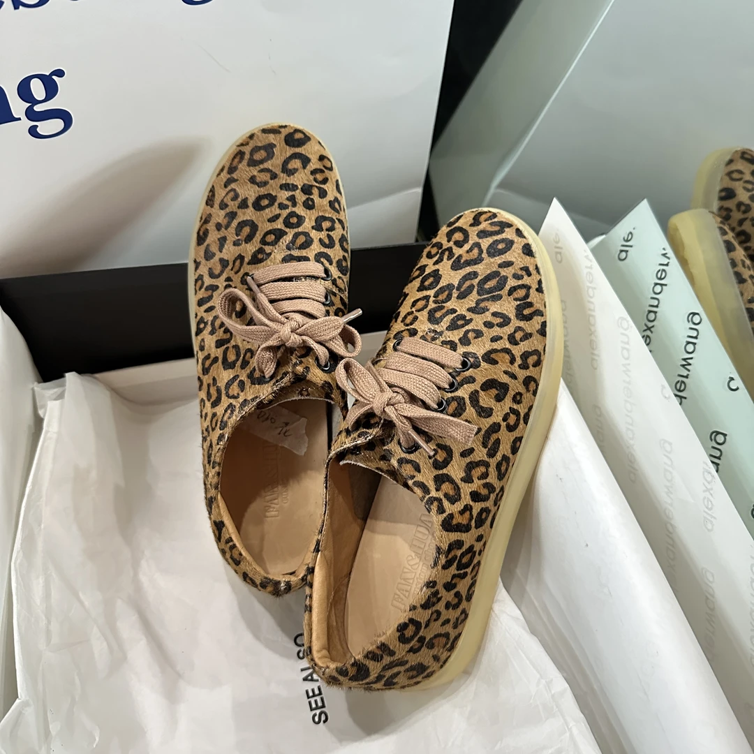 简约百搭豹纹厚底时尚夏季复古春季学生平底ins韩版小单鞋