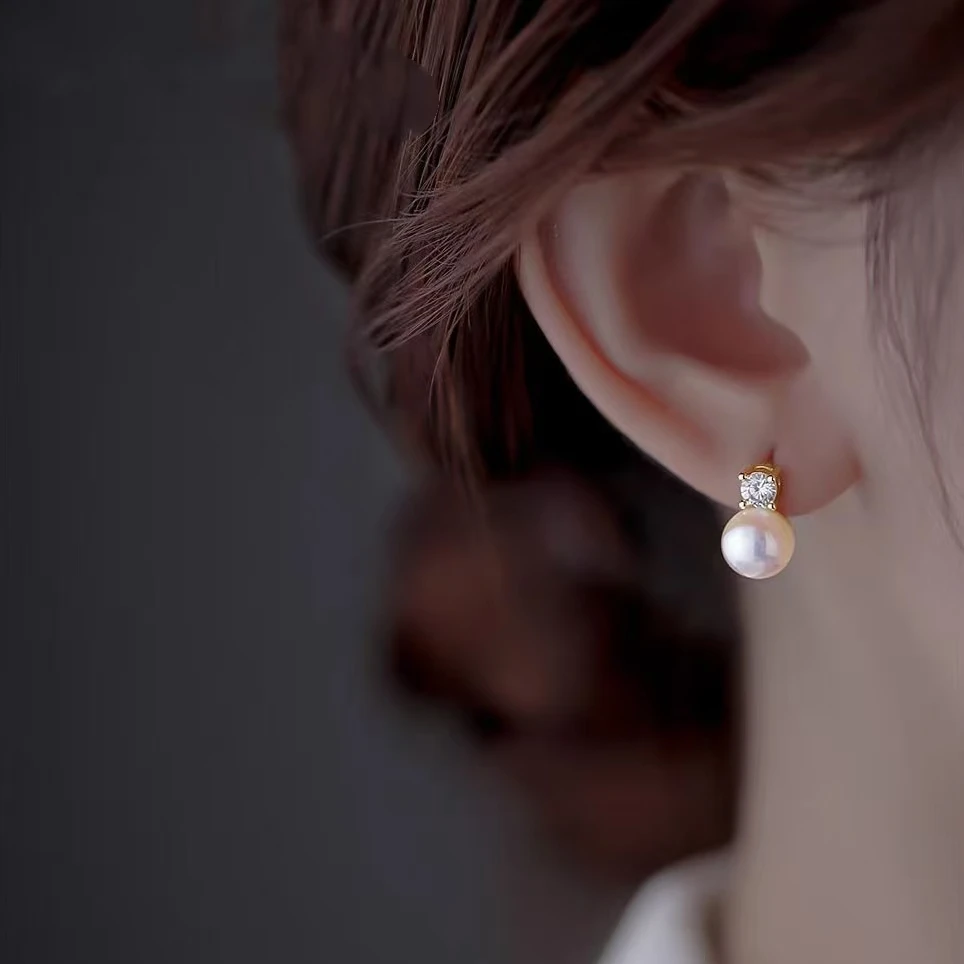 194天然淡水珍珠耳钉小众设计高级感2024新款爆款耳饰