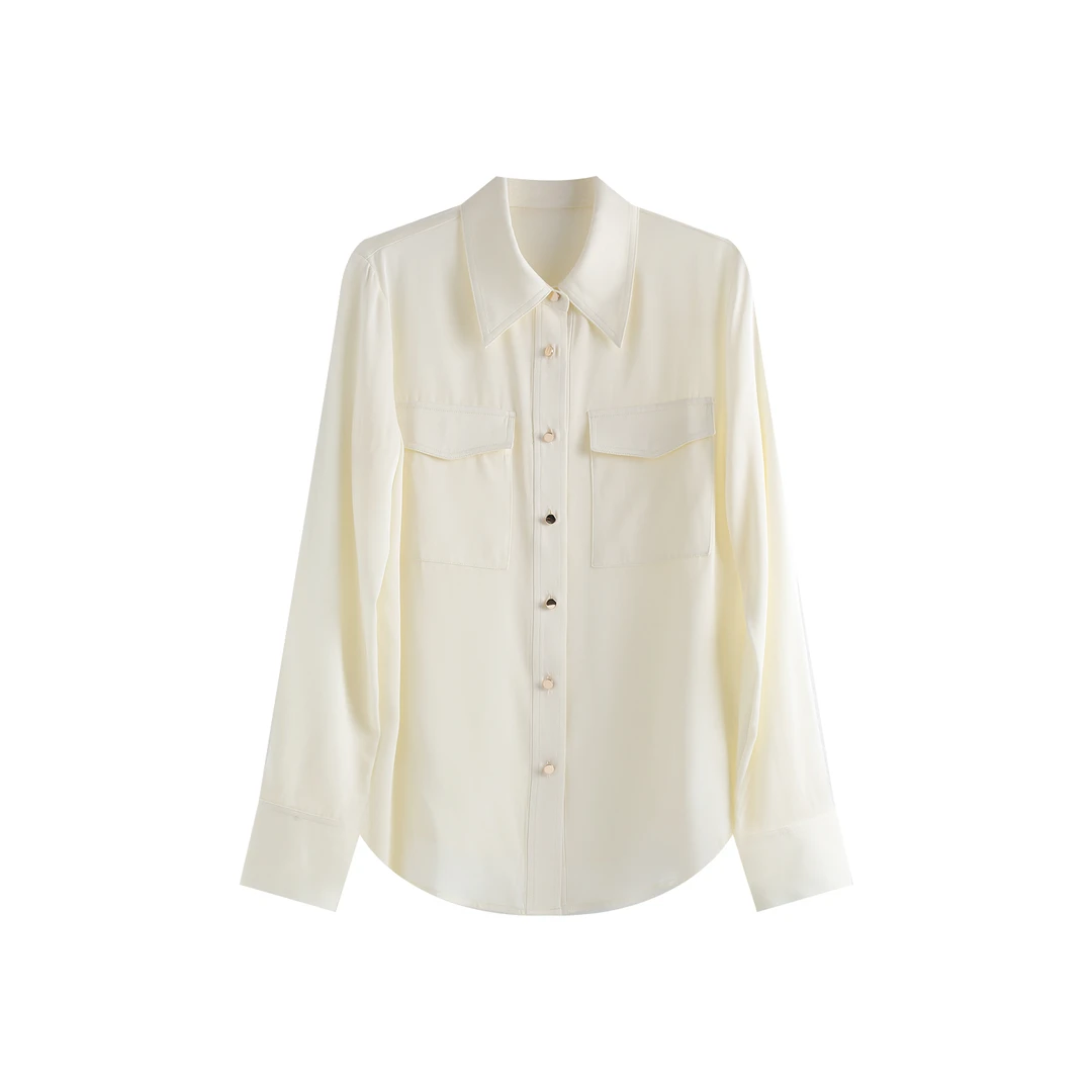 气质衬衣长袖时尚休闲百搭春季新款桑蚕丝衬衫 YJHY-621294