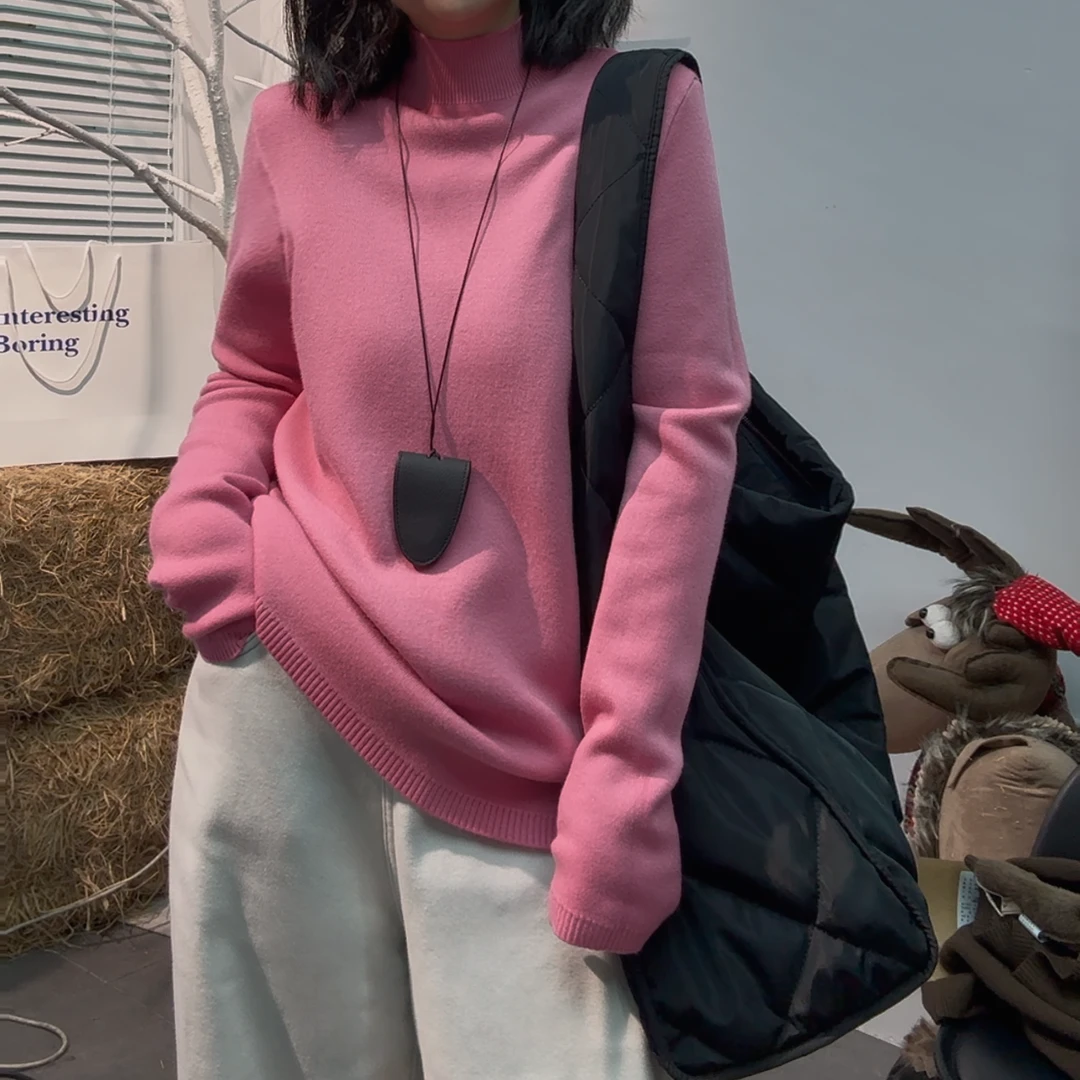 【思墨严选】10791立领加绒加厚保暖舒适极简净版软糯百搭毛衣