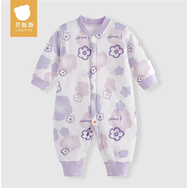 [贝肽斯]婴儿衣服新生婴幼儿连体衣秋冬季长袖女宝宝哈衣抗菌款