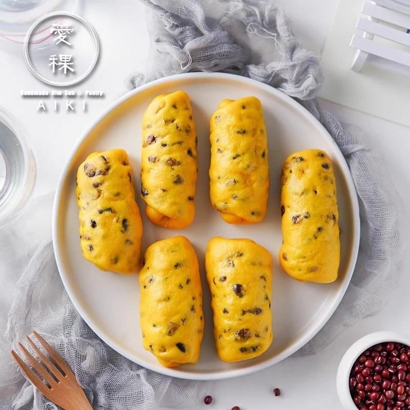 爱稞云点南瓜红豆卷蜜豆卡通馒头包子儿童速冻早餐食品速食早饭