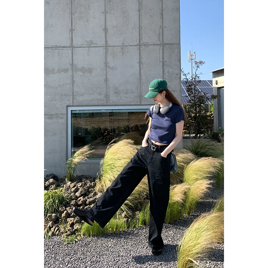 Hellooo Eat 复古感原色牛仔裤EM1289