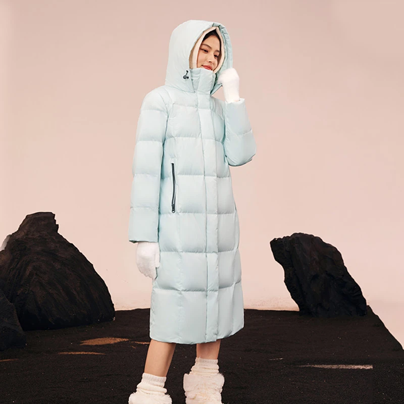 雪中飞冬季新款显瘦运动时尚冬季鹅绒长款羽绒服X40140208E