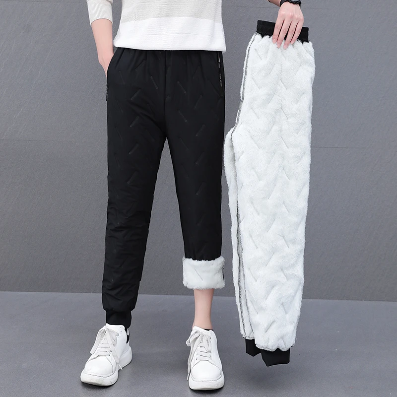 冬季加绒裤子加厚防风棉裤羊羔绒宽松外穿大码保暖休闲男士休闲裤