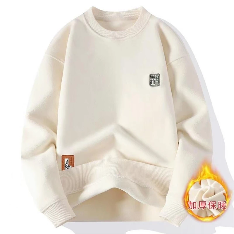 【双面绒内搭主播同款】加厚奥粒绒秋冬新款长袖圆领卫衣宽松保暖ww