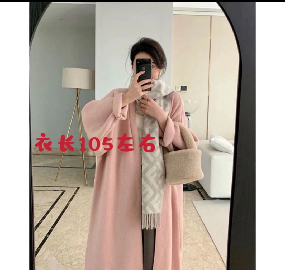 (平袖款)慵懒风长款韩版宽松毛衣