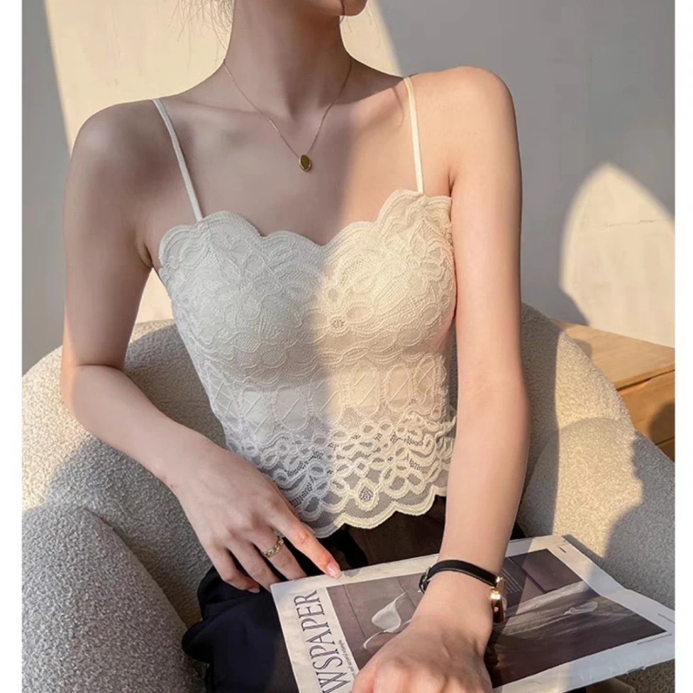 性感蕾丝吊带背心内搭修身显瘦防走光抹胸裹胸美背可外穿女