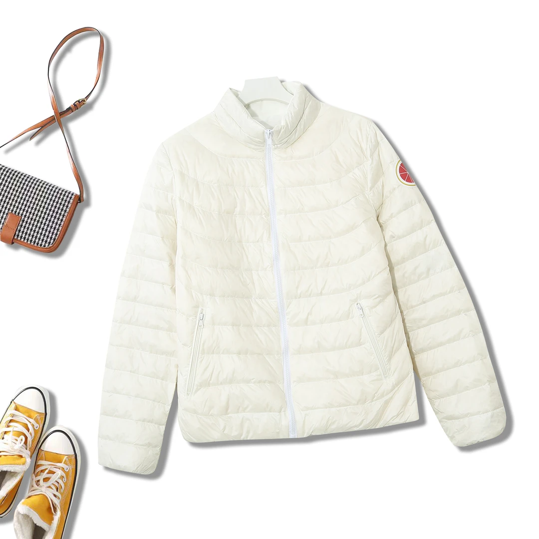 时尚简约轻便立领棉服女士秋冬修身简洁保暖外套休闲百搭P-2C756