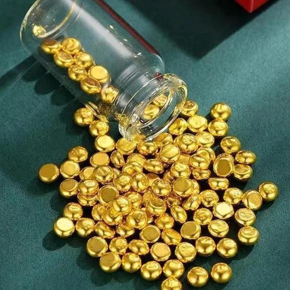 合金吊坠 金色可收藏豆子实心摆件玻璃瓶收纳珍藏可融合改款