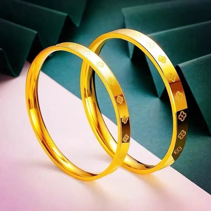 合金手镯 合金材质  四叶草手镯