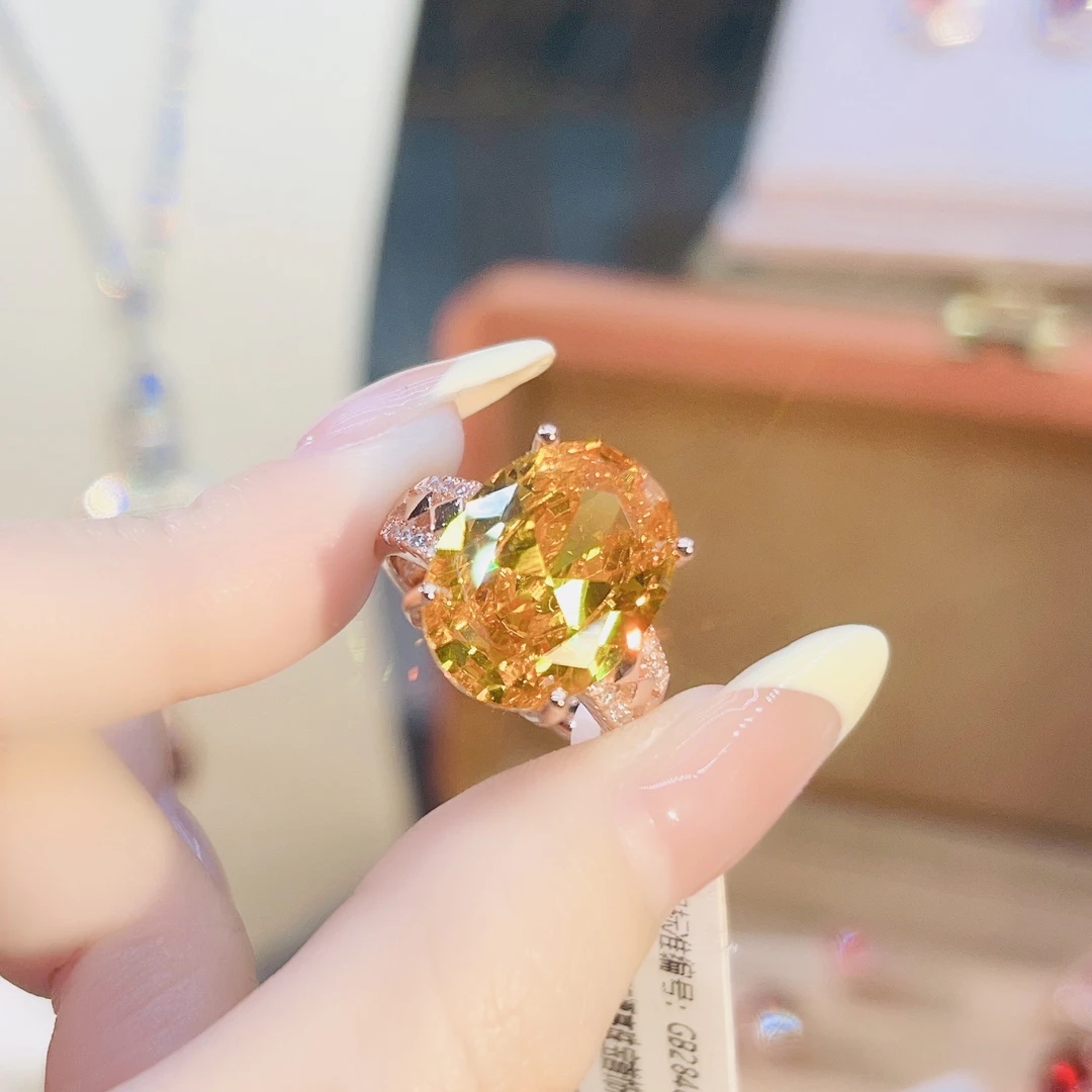 【黄一见倾城】12×16冰花工艺戒指 气质高奢工艺10 021