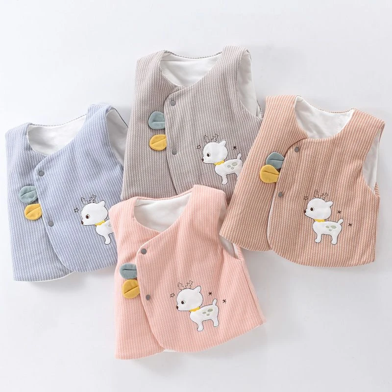 初生婴儿背心马甲夹棉加厚保暖春秋冬款新生男女宝宝冬季儿童外穿