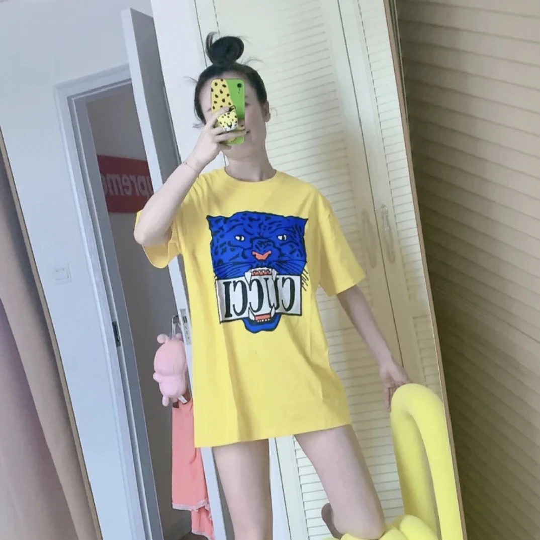 Gucci/古驰/黄色虎头短袖T S码 全新带吊 GM000550