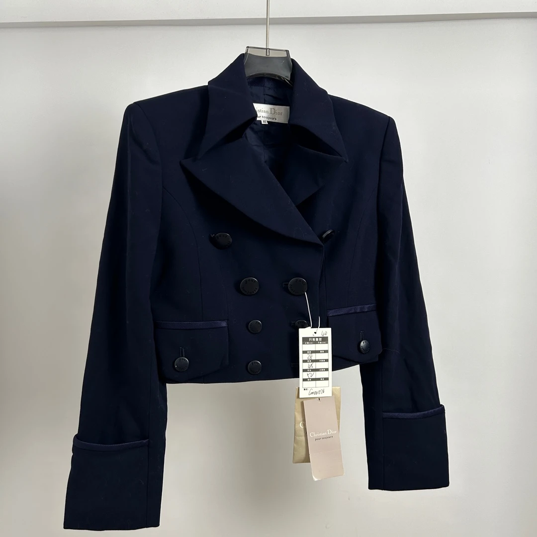 Dior/迪奥/藏蓝色短款西服外套 40码 全新带吊 GM001576