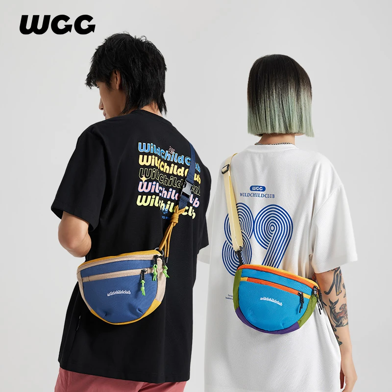 WCC新款潮牌运动单肩胸包男潮流装备迷你休闲斜挎包腰包女小挎包
