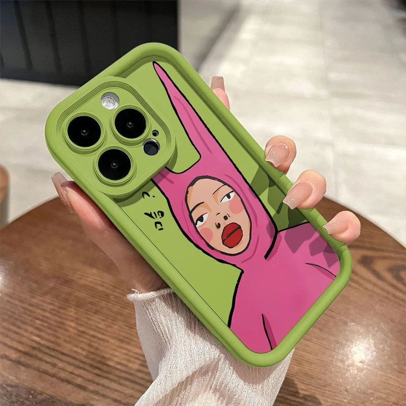 搞怪女孩苹果14手机壳iPhone13ProMax女7简约8P/12/xr全包X软壳11