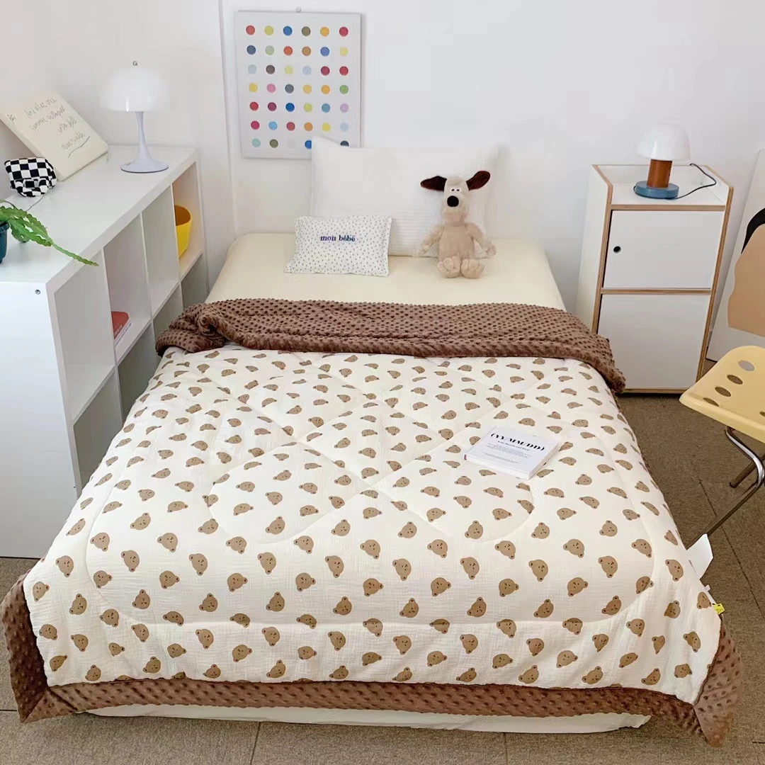 【熊头】200*230cm豆豆被高端全棉亲肤双层纱布大尺寸被 约2.74kg