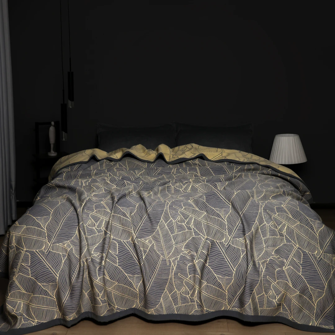 【大业图腾】240*250cm盖毯高端全棉纱布大尺寸床盖软凉席