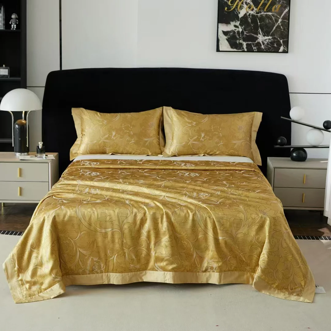 【欧亚风情】高端定制天丝棉贡缎浮雕提花蚕丝被冬被四件套约2.9kg