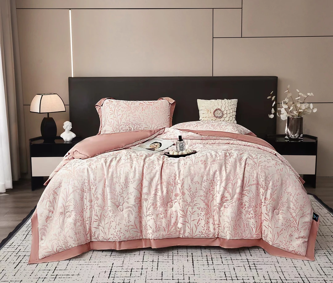 【花之俏粉】200*230cm蚕丝天丝棉被柔软顺滑天丝四季被约3kg