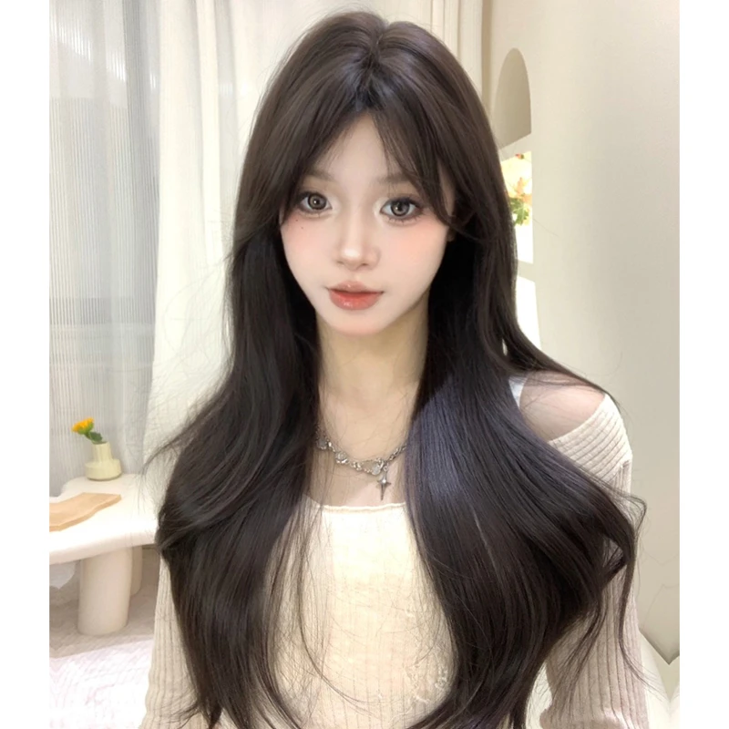 束朵假发女长发网红长卷发纯欲大波浪新款中长卷气质全头套