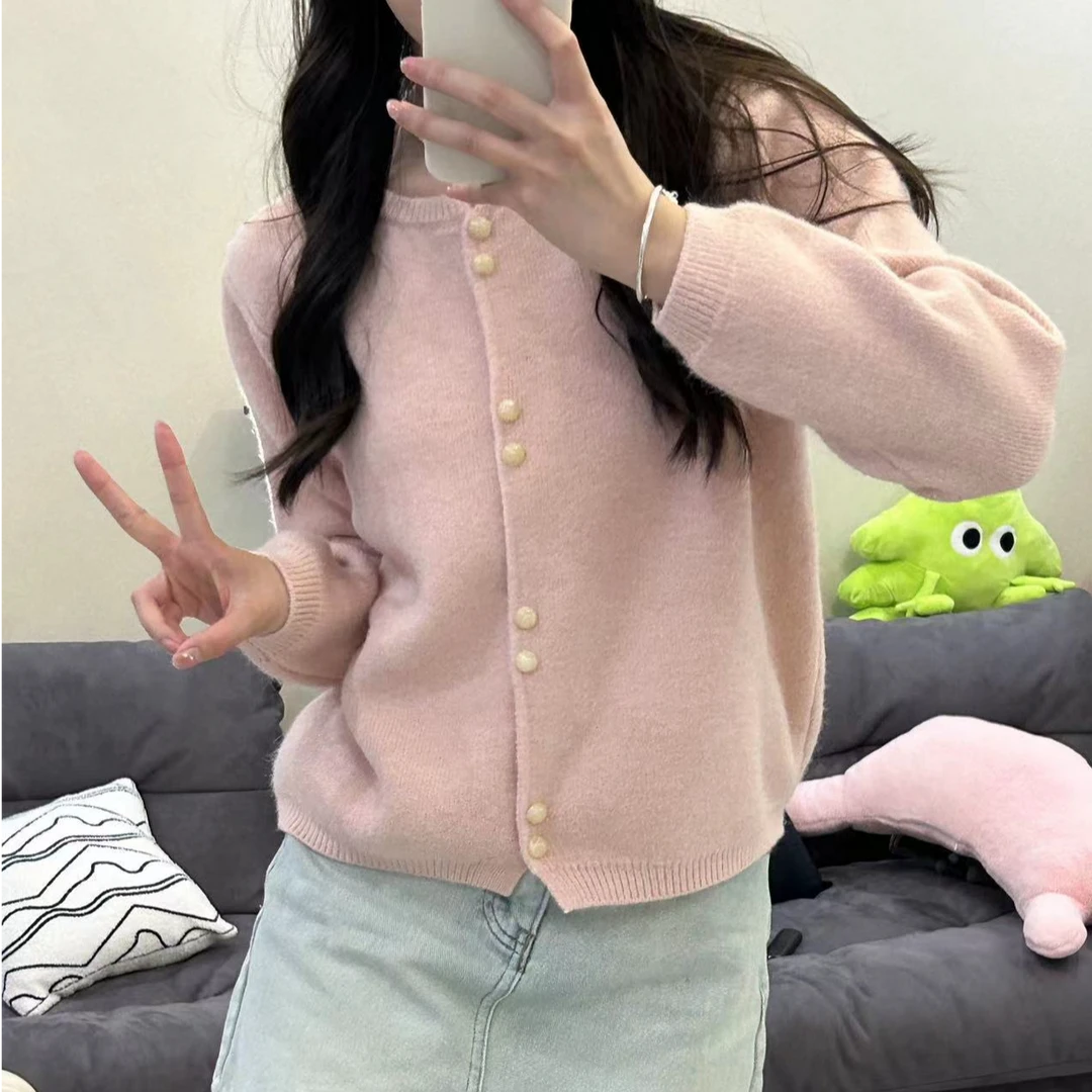 【小纽扣】小雨推荐显瘦减龄精致针织开衫名媛百搭设计感毛衣（女）