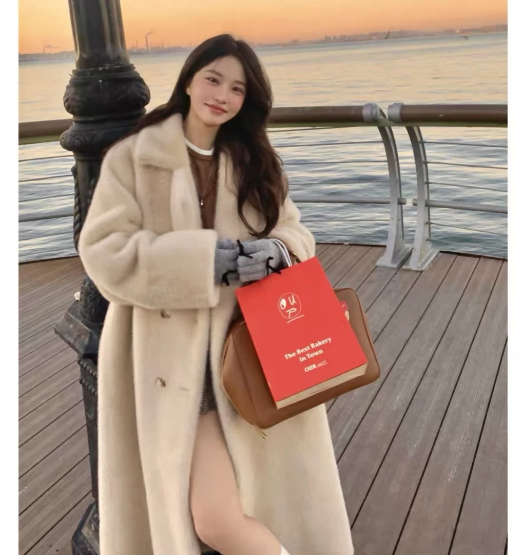 【贵妇战袍】新款韩版中长款冬季时尚百搭女士外套大衣2024加厚