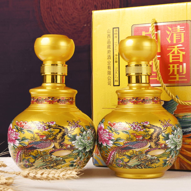 杏师白酒礼盒装2瓶百鸟朝凤原浆酒清香型纯粮食酒礼品酒53度750