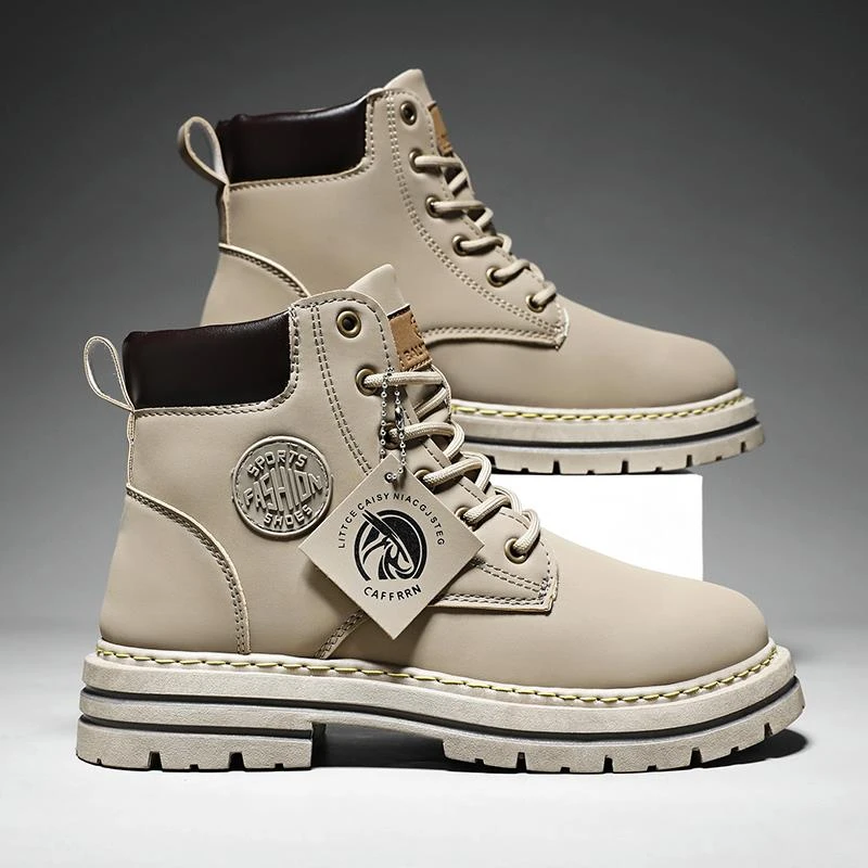 马丁靴男高帮秋冬款户外登山防水工装复古短靴45大码男鞋46 47 48