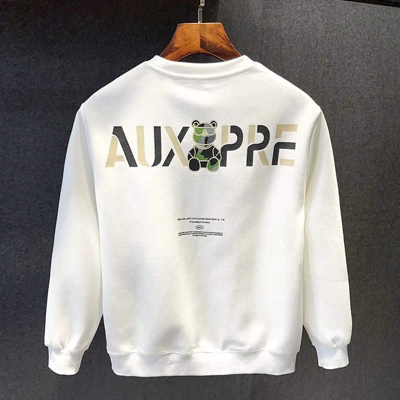 圆领春秋男2024秋冬季新款潮流百搭时尚套头宽松帅气潮牌上衣男装