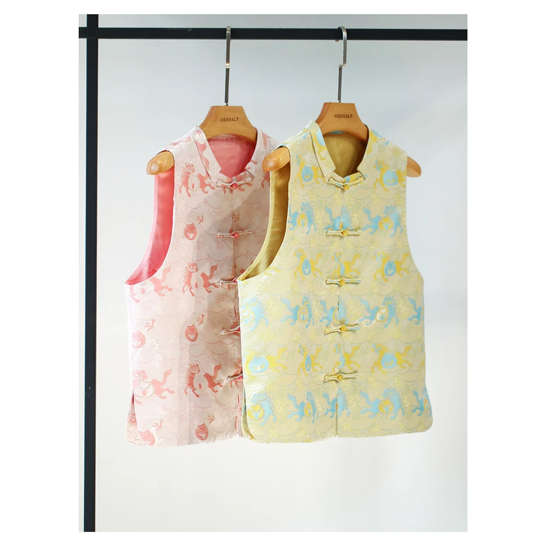 【马上有钱】新中式国风重磅金丝提花马甲MS786