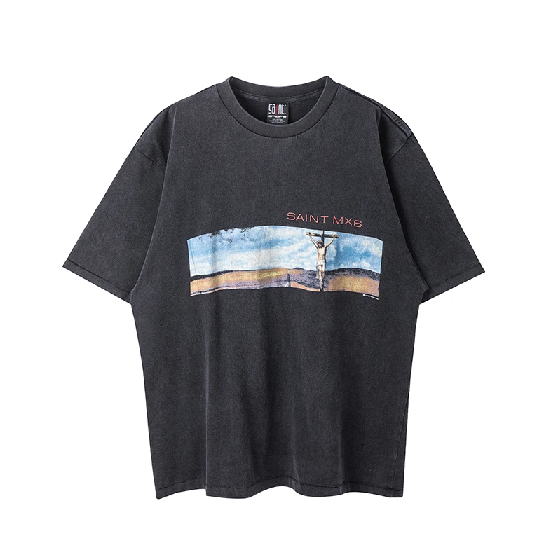 SAINT MICHAEL SKY 复古天空 Vintage洗水做旧短袖长袖T
