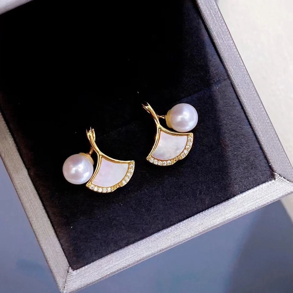 真品纯天然淡水珍珠气质轻奢时尚百搭小众简约经典精致珍珠耳饰