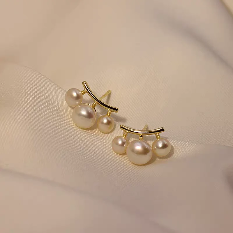 真品纯天然淡水珍珠气质百搭配饰法式小众简约精致珍珠珍珠耳钉