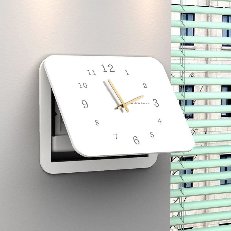 现代简约电表箱装饰画带钟表挂钟电闸遮挡挂画配电箱时钟免打孔