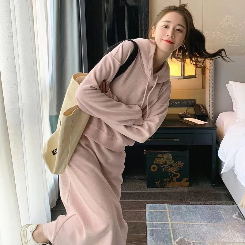 【GREEN】 定制粉！奶fufu减龄卫衣套装裙