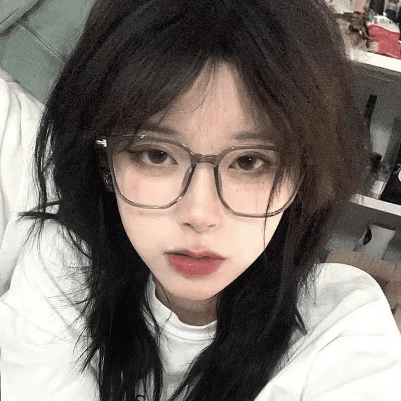 早八素颜！冷茶色温柔复古小众近视眼镜儿童防蓝光平光眼镜框