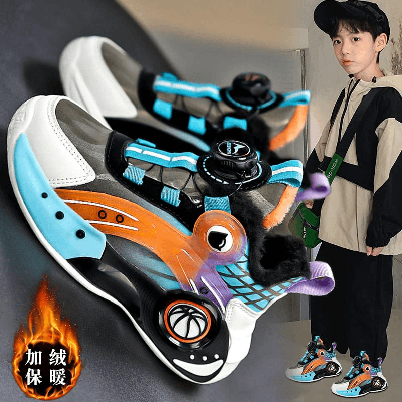 ins潮童鞋男童大棉鞋2023新款冬季儿童加绒保暖运动鞋中大童防滑