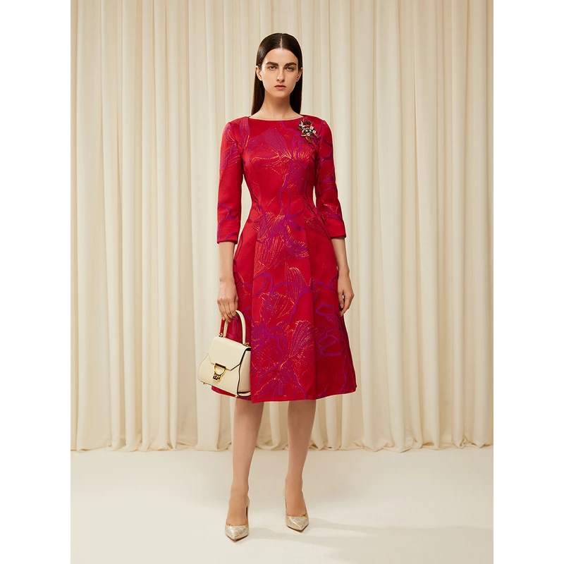 Song of Song/歌中歌婚宴红色复古气质连衣裙5C33305870